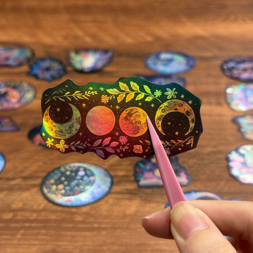 50PCS Cartoon Holographic  Laser Creative Biology Graffiti Stickers Decorative Guitar Notebook Luggage DIY Waterproof Stickers
