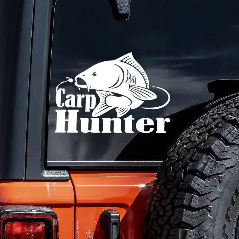 Carp Hunter Fishing Fashion Car Sticker For Laptop Bottle Truck Phone Motorcycle Van SUV Vehicle Paint Window Wall Cup Fishing B