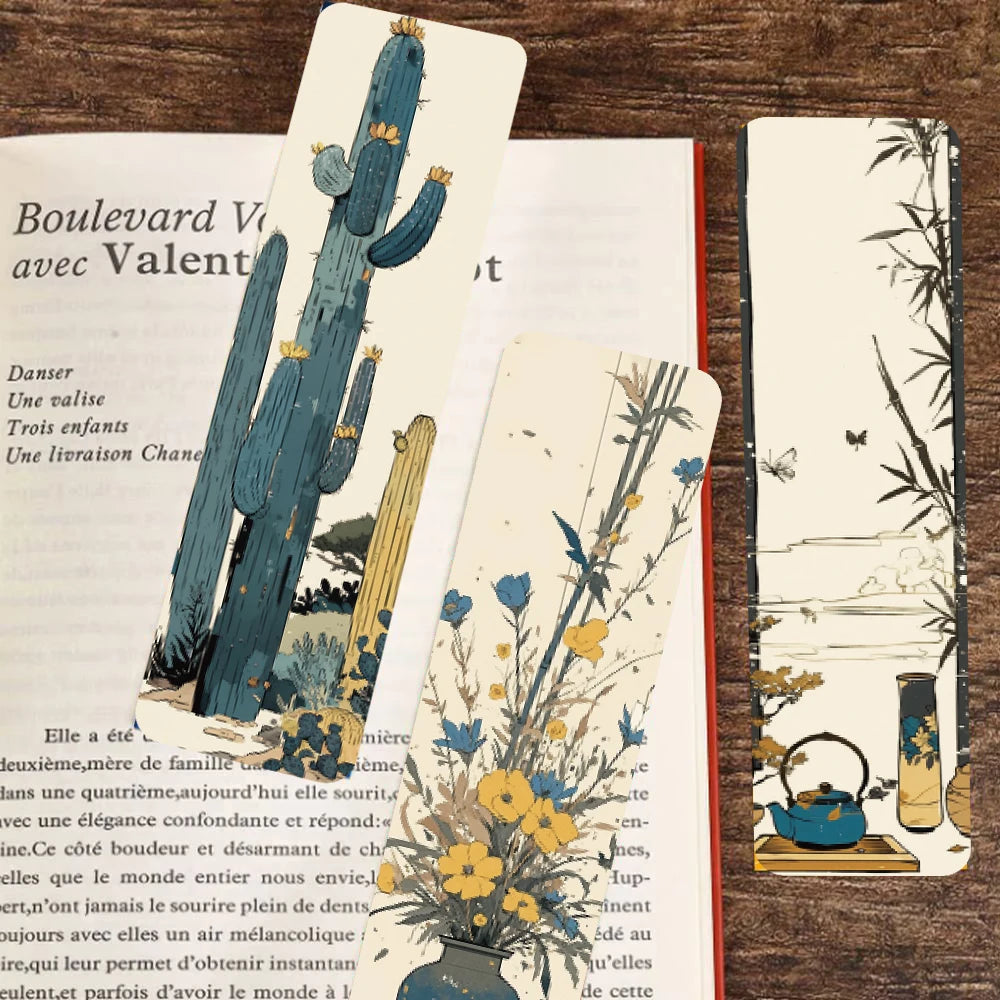 30PCS Cartoon Retro Japanese Bookmarks Nostalgia Aesthetic Books Graffiti Book Teacher Reward Exquisite Gifts Rounded Bookmarks