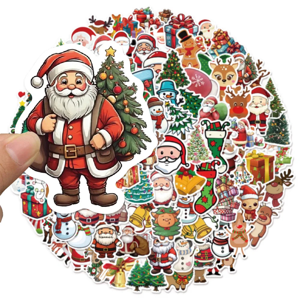 50/100PCS Kawaii Cartoon Santa Claus Aesthetic Stickers Toys Diary Laptop Scrapbook Decoration Graffiti Waterproof Stickers