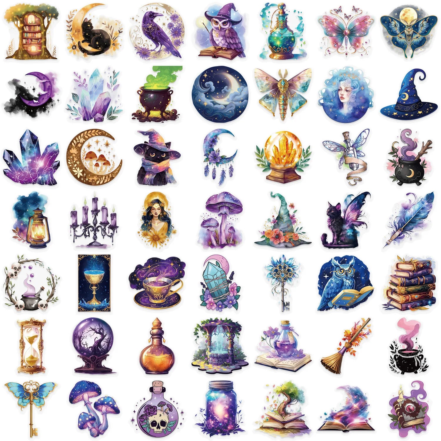 50PCS Magic Planet Stickers Magic Elements Exquisite Handheld Materials Phone Cases Laptops Suitcases Transparent Waterproof
