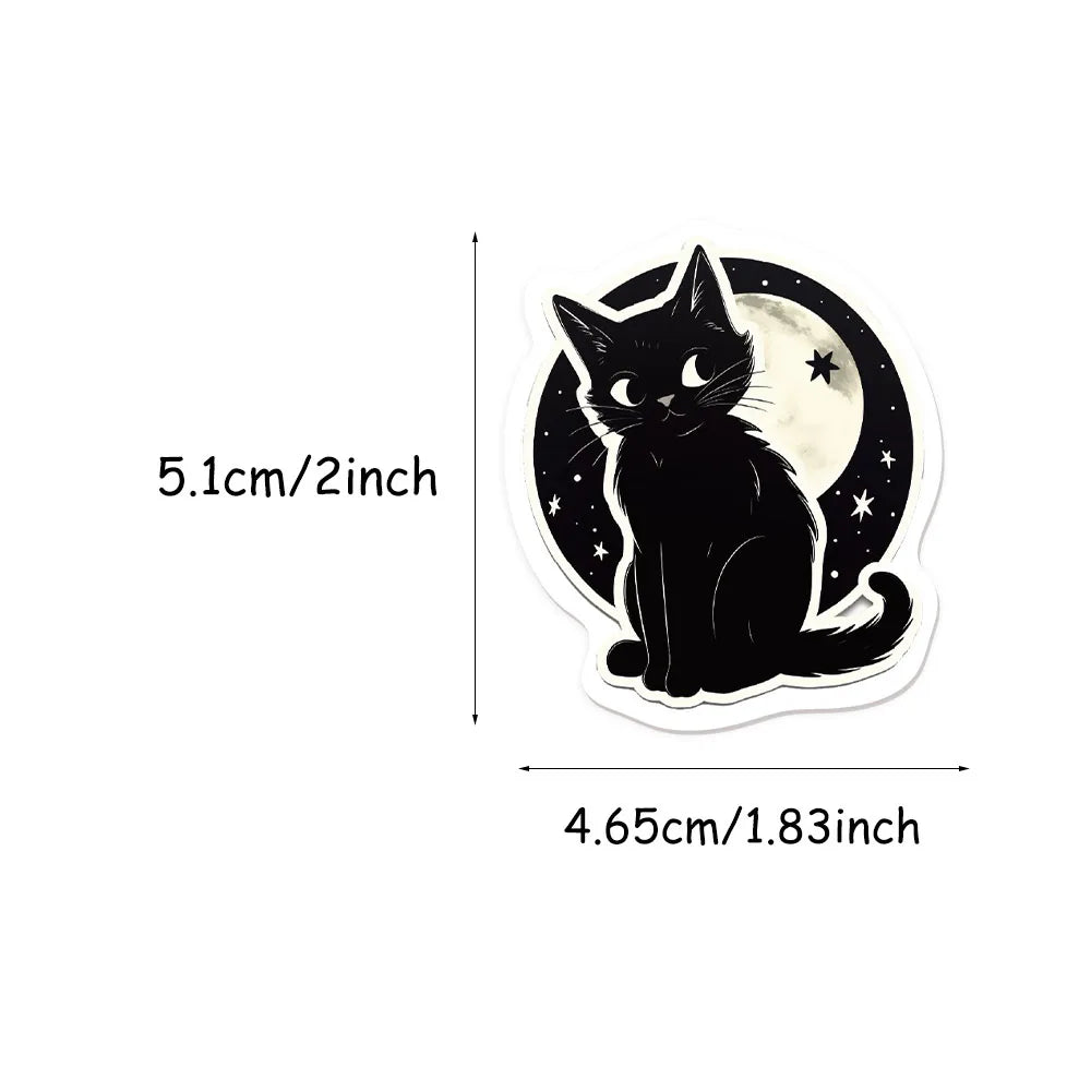 50PCS Halloween Cat Cute Creative Fun Stickers DIY Manual Decoration Luggage Notebook Water Cup Label Stickers