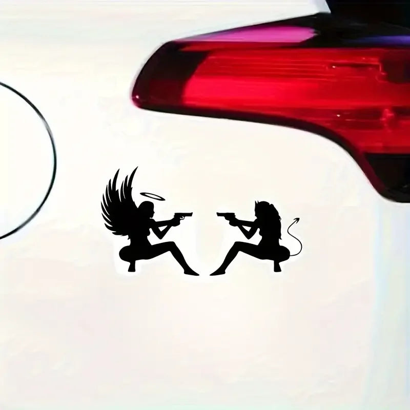 Car Stickers Devil Angel Car Stickers And Pistol Vinyl Stickers For Car