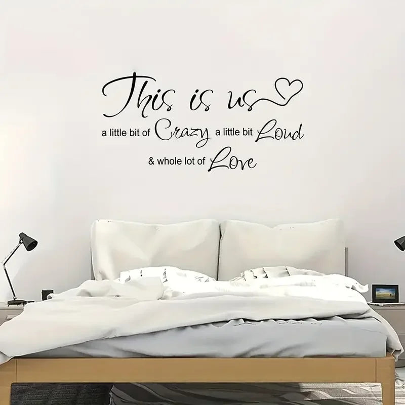 1pc of Self-Adhesive Black English Wall Sticker