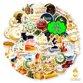 56PCS Traditional Festival Greetings Cartoon Graffiti Stickers Moon Lantern Design for Notebook Luggage Refrigerator Decoration