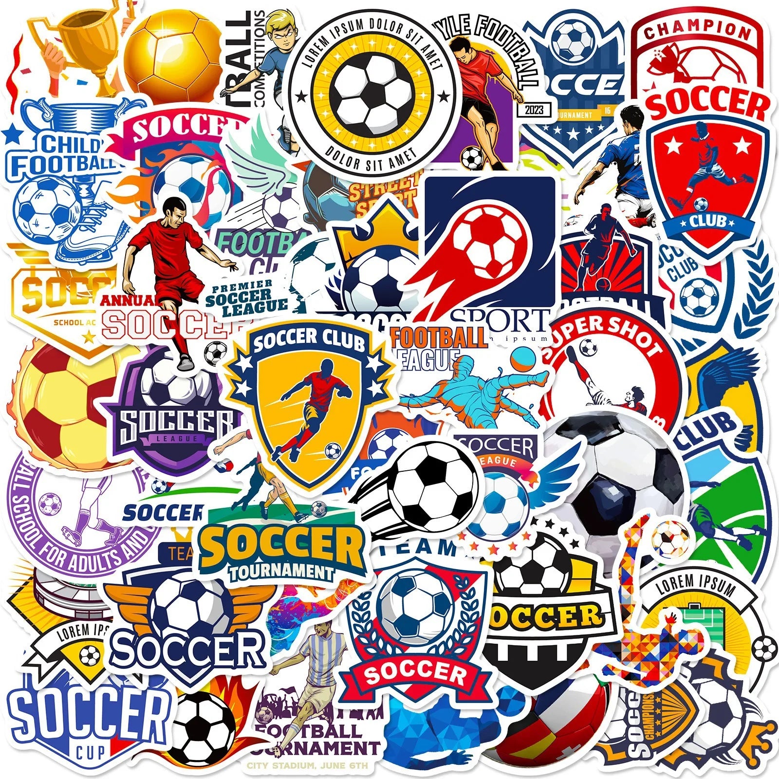 50PCS British Football Stickers, Kids School Supplies Laptop Phone Case Gift Box Decor Soccer Fan Decorative Art Stickers