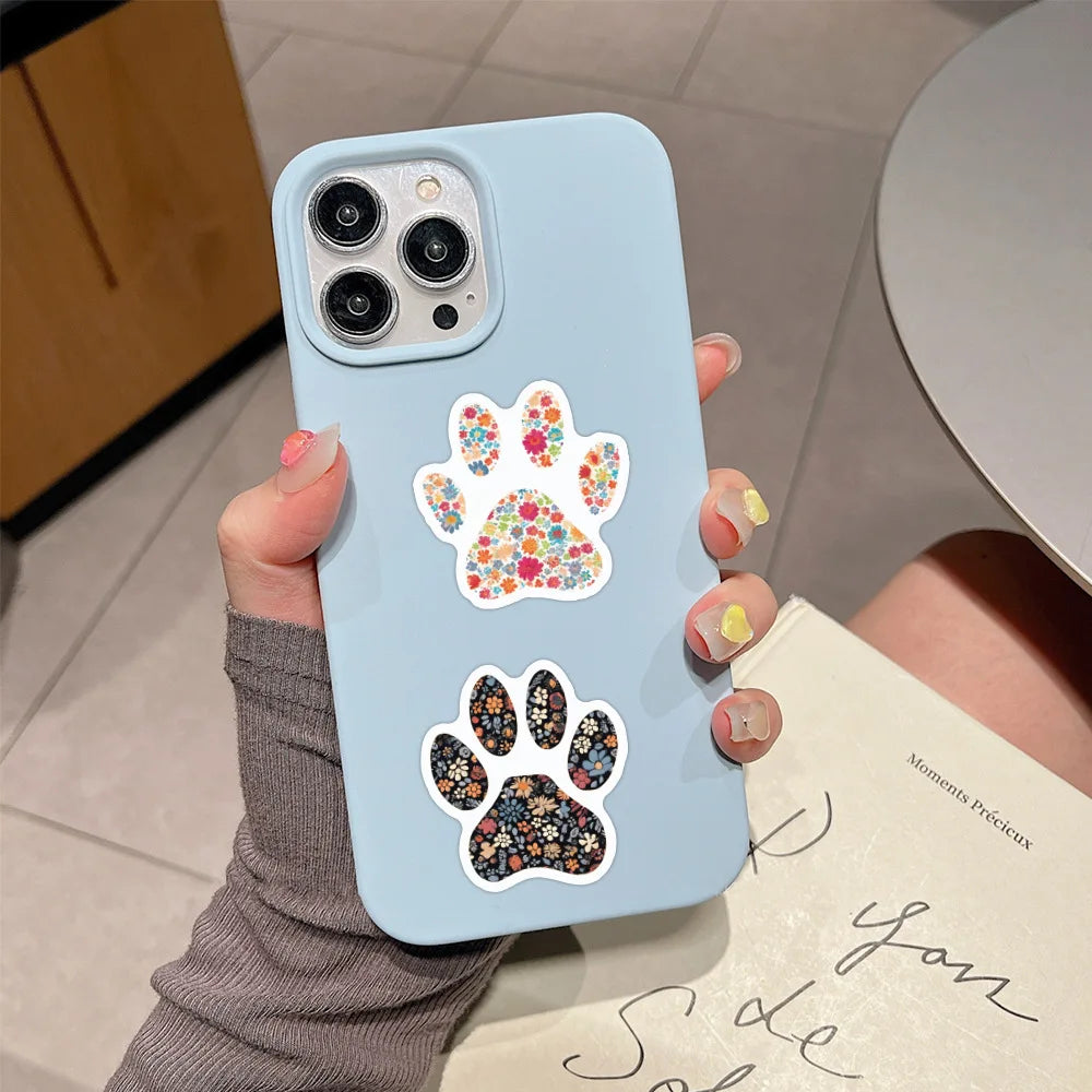 60/120PCS Cute Cartoon Animal Flower Paw Graffiti Sticker for Decor Car Luggage Case Phone Notebook Stationery Decals