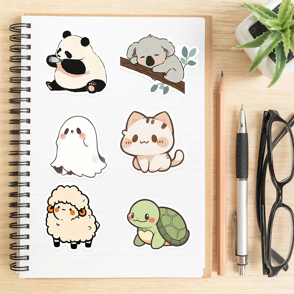 50/100PCS Cartoon Simple Style Cute Stickers Decorative Guitar Notebook Luggage DIY Waterproof Party Stickers