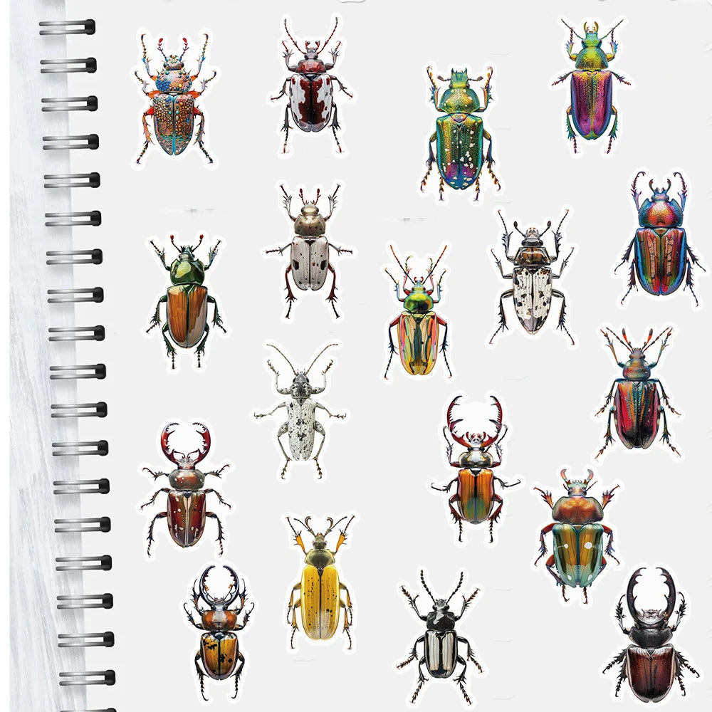 50PCS Beetle Stickers Motorcycle Laptop Luggage Art Picture Notebook Phone Graffiti Car Waterproof Home Decoration Stickers
