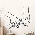 Family Handprint Wall Art - Black & White, Self-Adhesive PVC Decal for Living Room, Foyer, or Bedroom, Classic Cartoon Style, Re