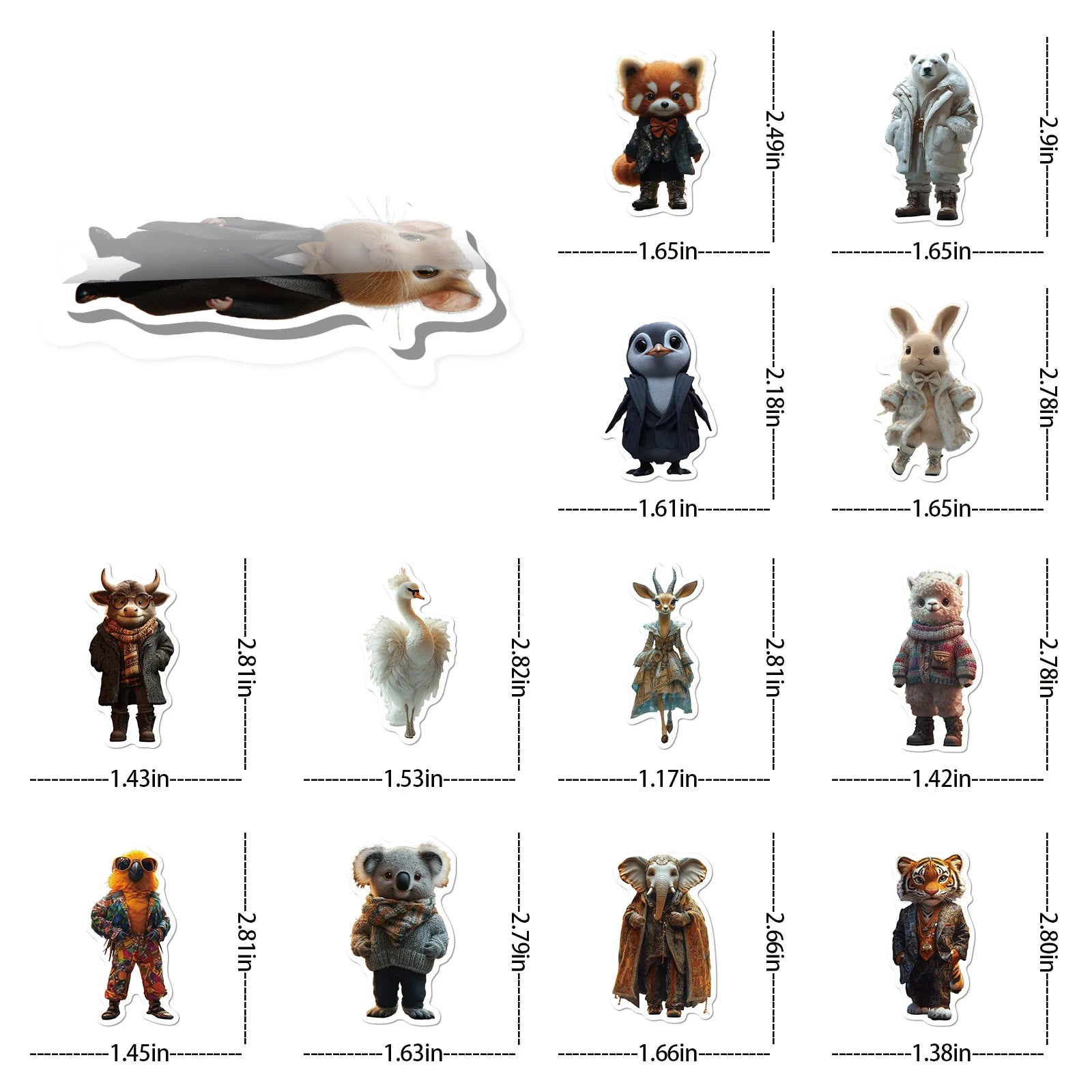 50/100PCS Cartoon Cute Animal Fashion Stickers DIY Diary Phone Case Guitar Stationery Decoration Stickers