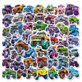 56PCS Wild Monster Car Stickers Student Notebook Skateboard Helmet Waterproof DIY Unique Decorative Art Decal Sticker