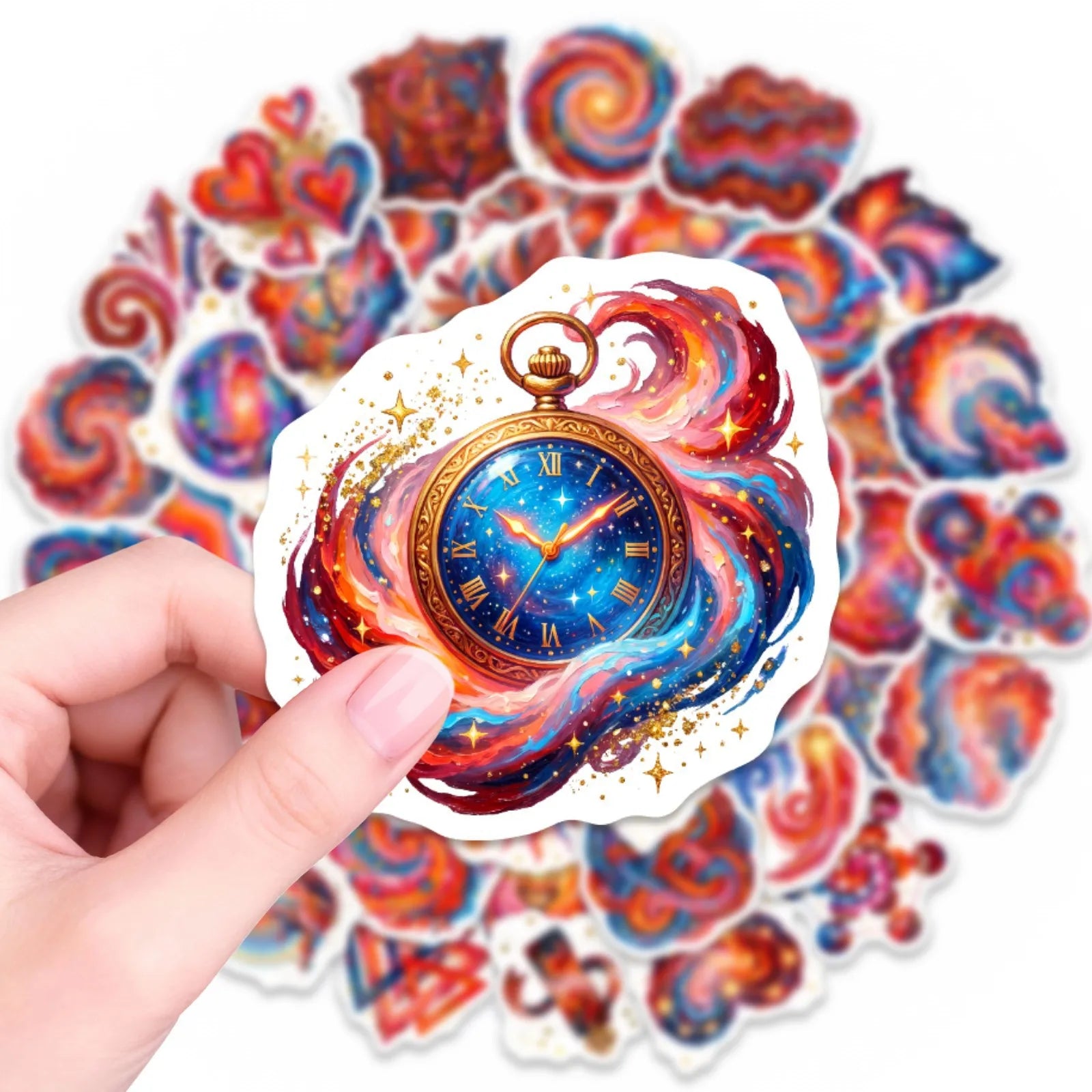 50/100 Pcs Colorful Nebula Dreamy Galaxy Scrapbook Stickers Thick Waterproof for Phone Case Helmet Laptop Bicycle Decals
