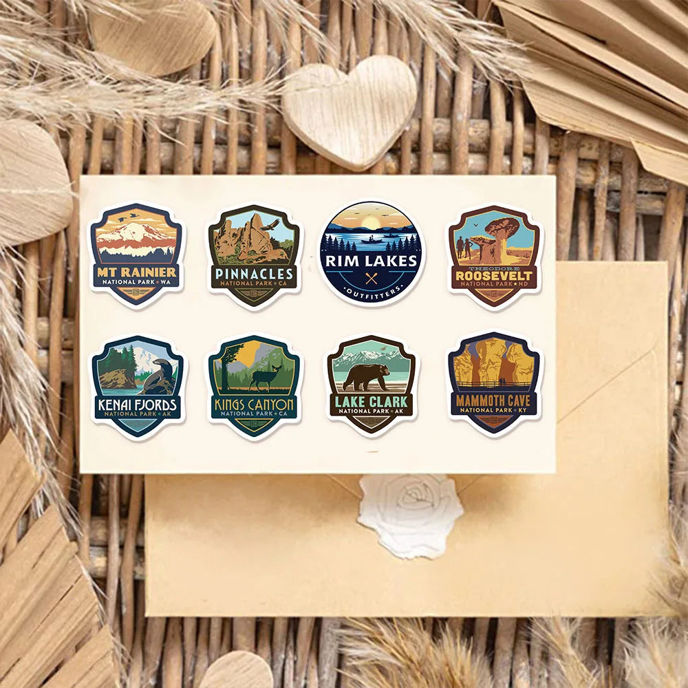 50/100PCS National Park Fun Stickers Handbook Tags Luggage Guitar Laptop Decoration Waterproof Stickers