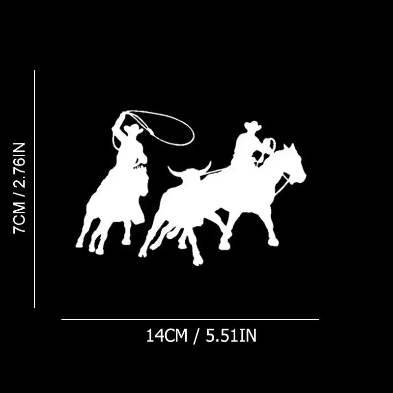 Team Roping Rodeo Western Cowboy Car Sticker For Laptop Bottle Truck Phone Vehicle Paint Fishing Boat Skateboard Decals Automobi