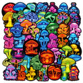 56/112Pcs Neon Mushroom Reusable Stickers Waterproof Decals for Helmet Skateboard Bicycle Computer Stationery Box Multicolor