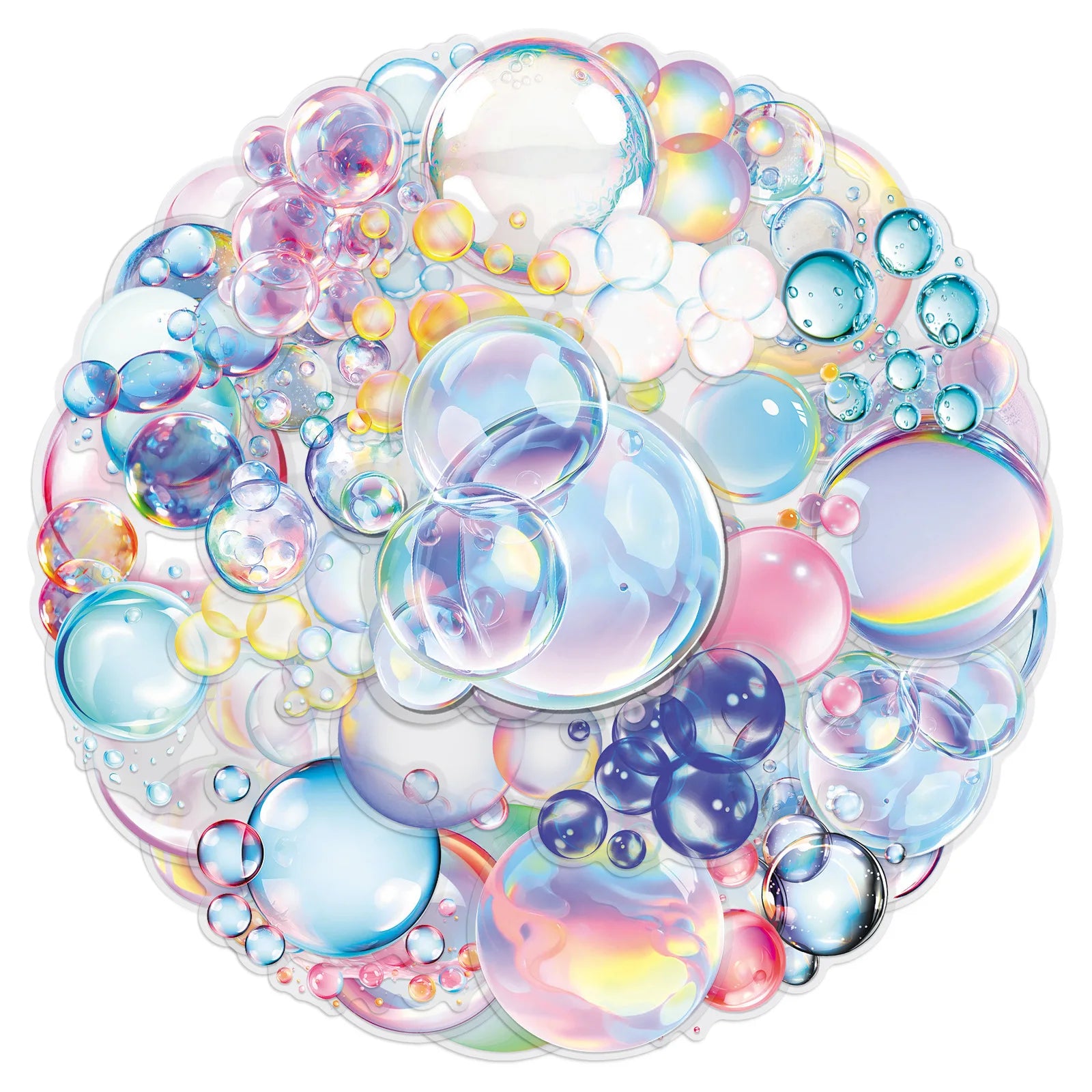 50/100PCS Transparent PET Bubble Stickers Colorful Small Fresh Cartoon Waterproof Decoration DIY Computer Stickers