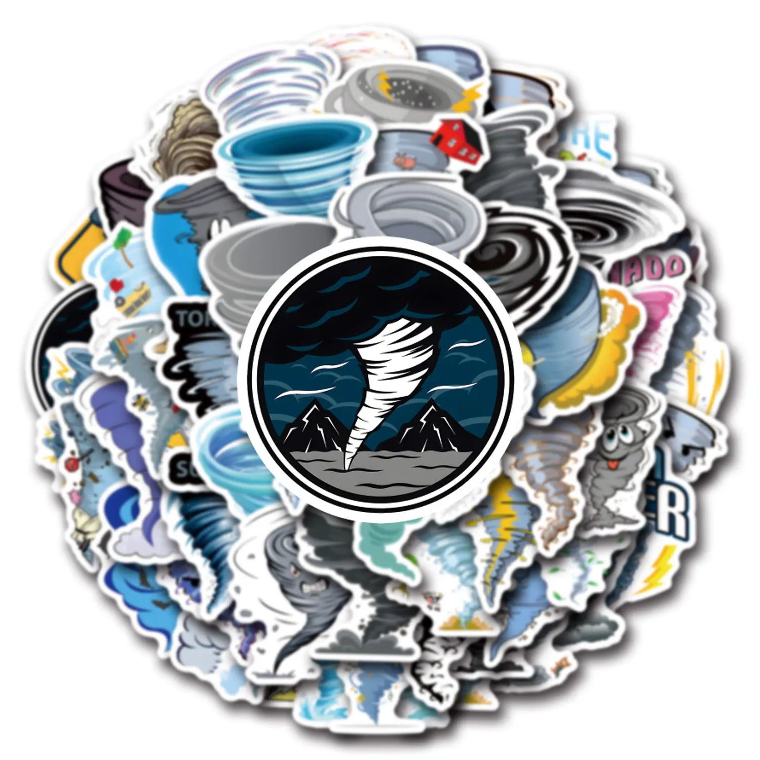 55/110PCS Tornado Cartoon Graffiti Sticker Car Luggage Water Cup Sticker DIY Notebook Stationery Sticker
