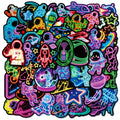 10/30/56PCS Kawaii Neon Astronaut PVC Sticky Sticker Aesthetic Children's DIY Decoration Scrapbooking School Supplies