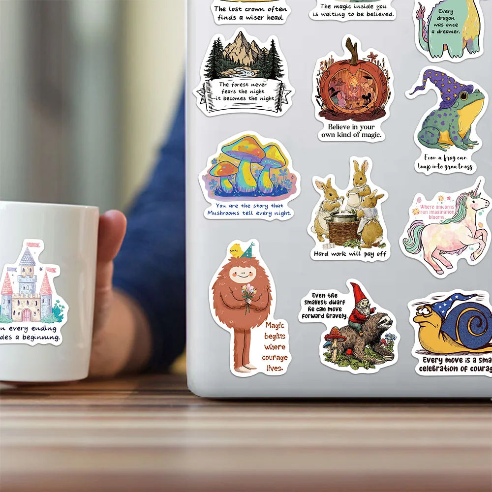 50PCS Fairy Tale Inspirational Creative Sticker Set Brochure Handheld Account Phone Case Computer Laptop Waterproof Stickers