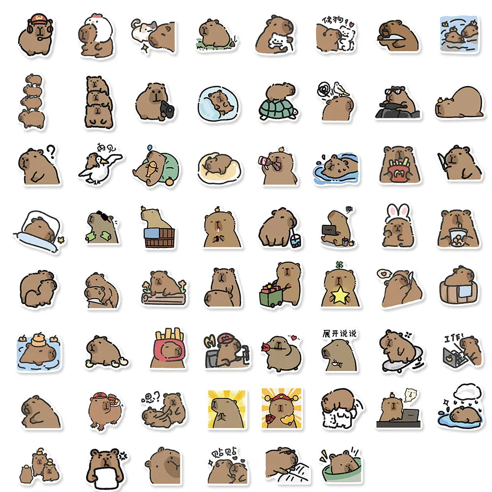 62PCS Kawaii Milk Tea Collage Stickers Creative Notebook Home Laptop Graffiti Handicrafts Bedroom Creative Suitcase Stickers