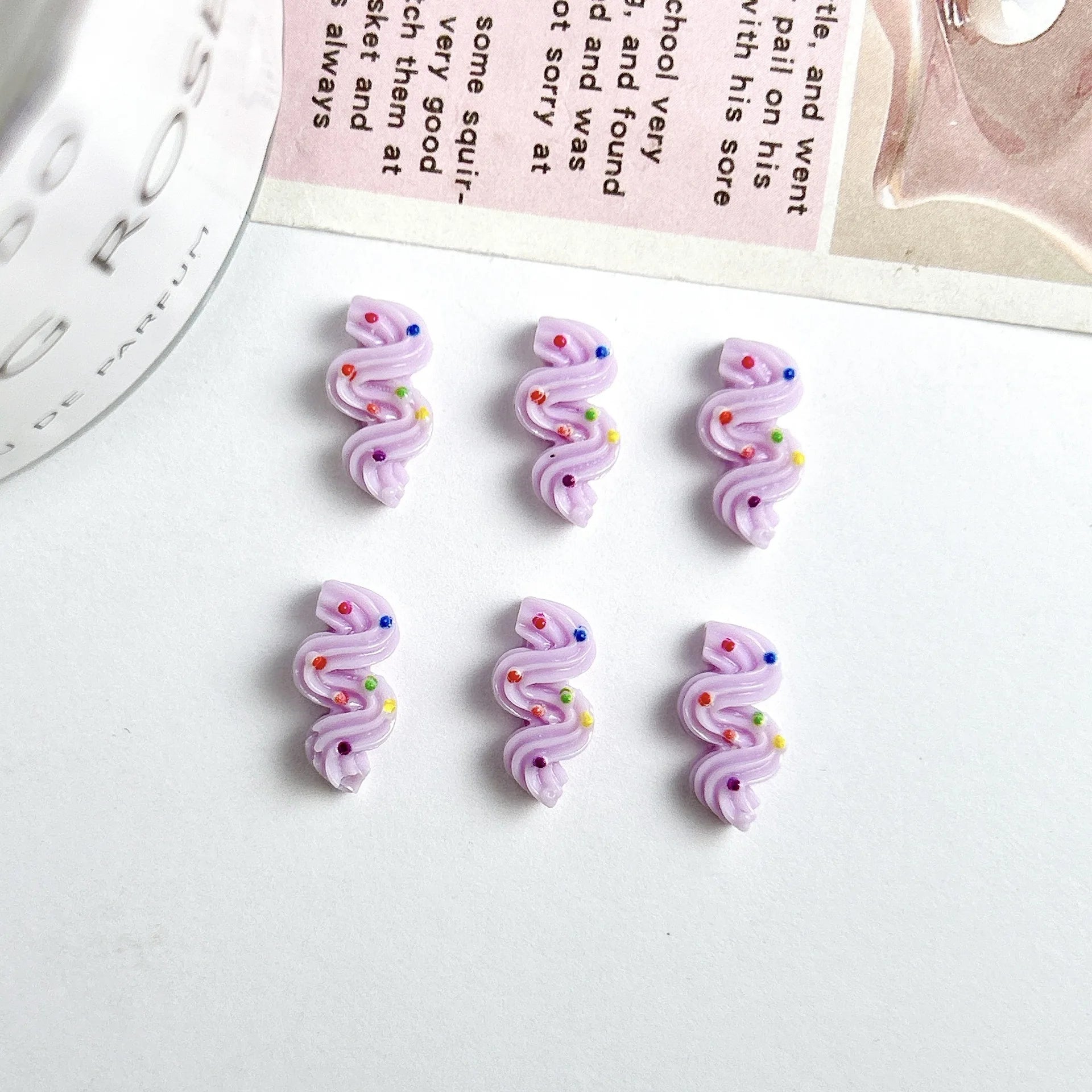 10pc Mini multi-color Cream Strips Nail Art Charms Sweet Resin Nail Rhinestone Decorations Kawaii Accessories DIY Manicure Tools