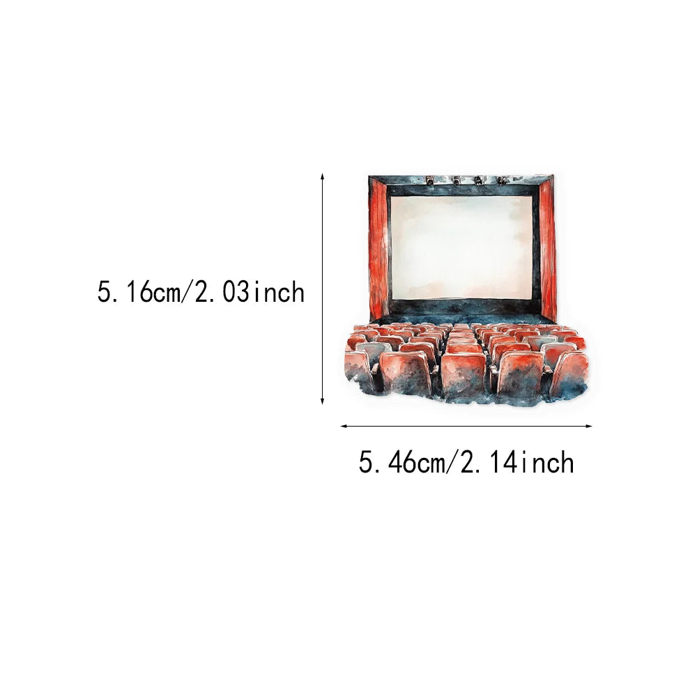 50PCS Transparent Movie Projector Technology Fun Decoration Graffiti Stickers DIY Phone Case Laptop Tablet Toy Stickers