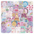 50/100 Pcs Cute Inspirational Quote Aesthetic Fresh Stickers Reusable for DIY Car Suitcase Fridge Phone Stationery Box Decals