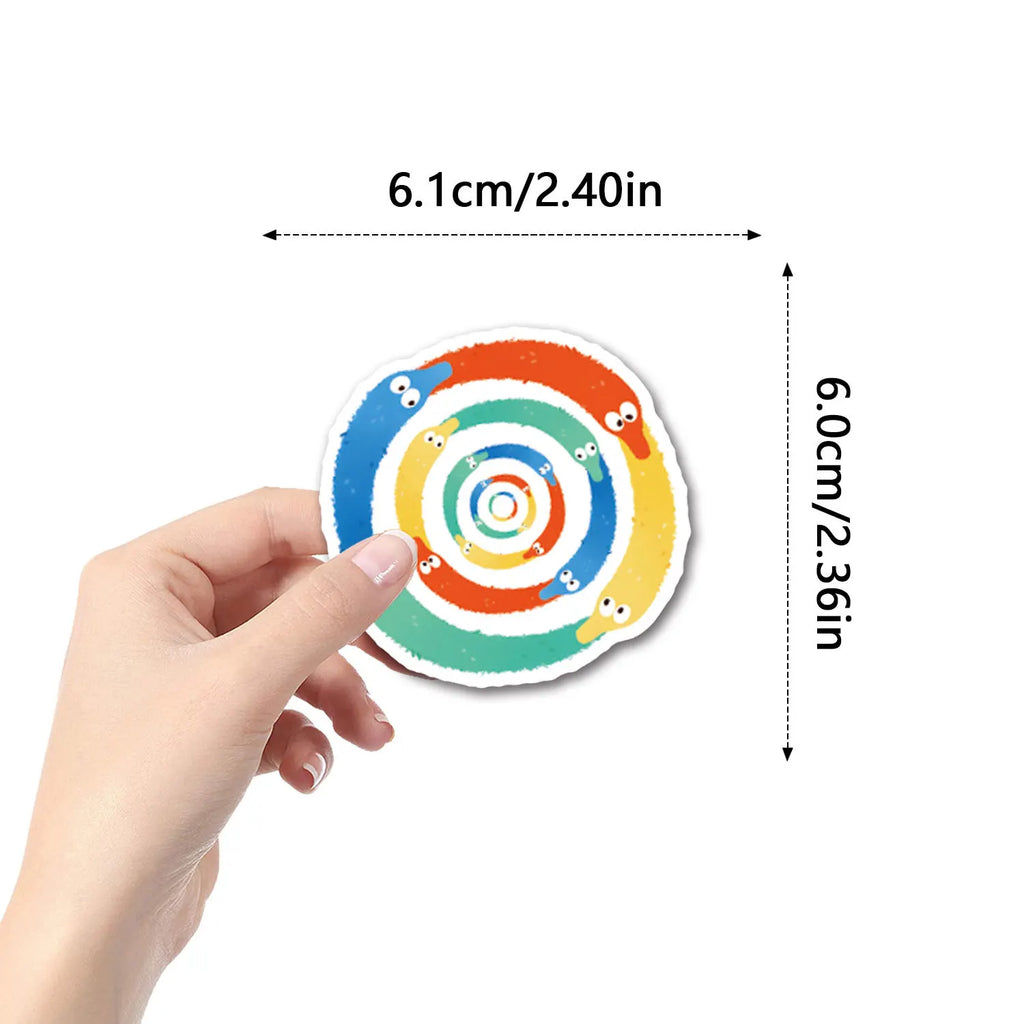 55/110PCS Cartoon Worm Graffiti Sticker Car Luggage Cup Scooter Stationery Notebook Sticker