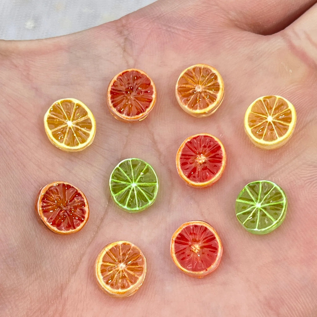 Sliced Fruits Orange Resin Nail Charms Simulated Food Toys Lemon Slices Nail Art Accessories DIY Cream Glue Manicure Decorations