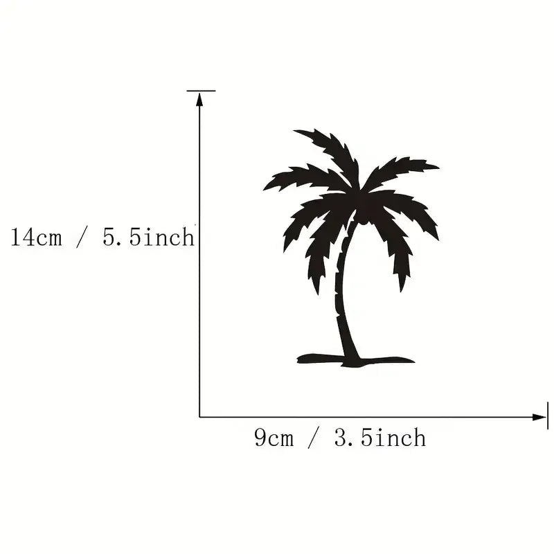 1pc Palm Tree Car Sticker, Decorative Car Stickers, Vinyl Adhesive Window Stickers, Car Windshield Appliques, Waterproof Car Dec