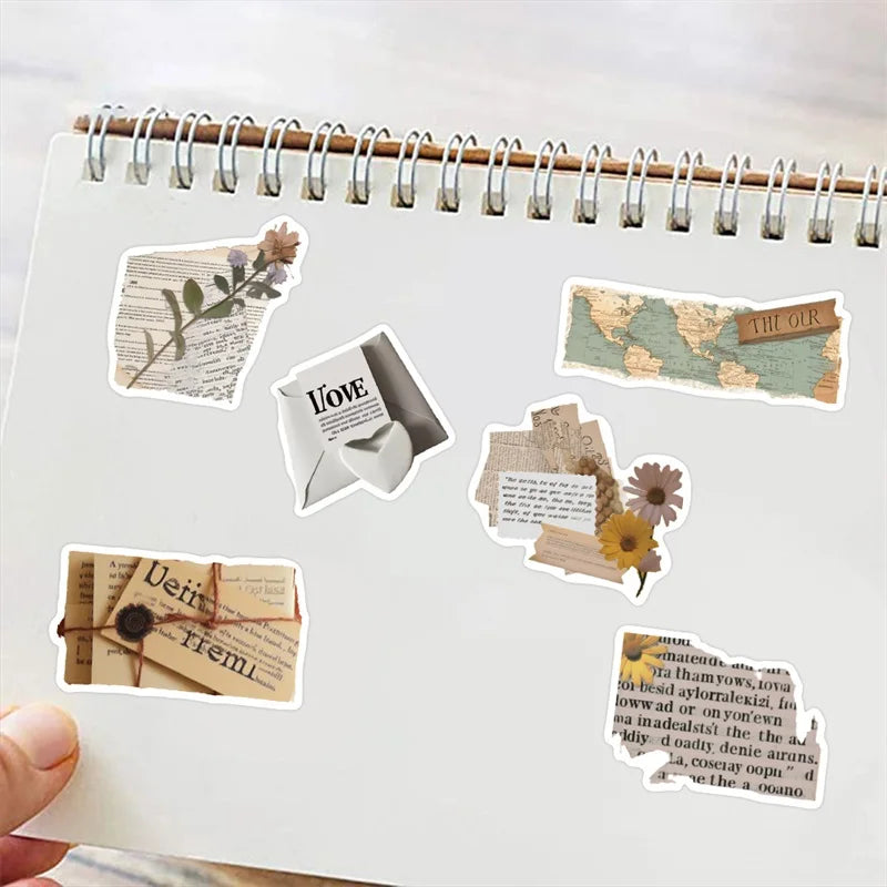 10/30/50PCS Copy Fragments PVC Sticker Aesthetic Children's Korean Stationery School Supplies Decoration Scrapbooking for Kids