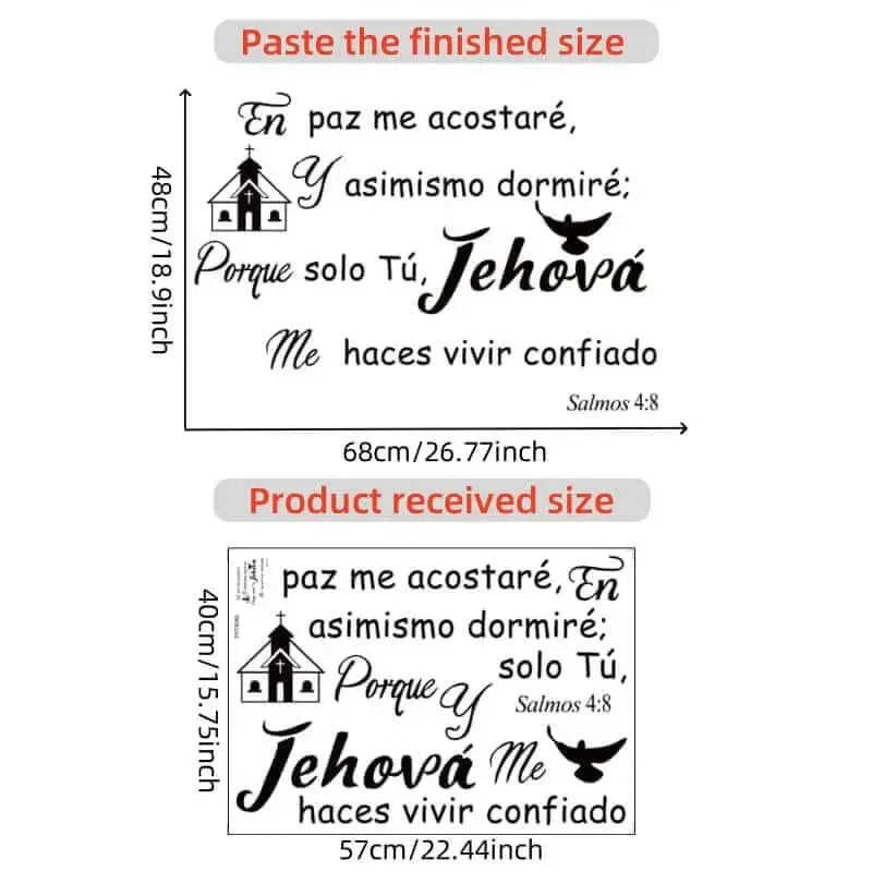 1pc Spanish Motivational Wall Decals Compatible for Spanish Classrooms/ Homeschool - Peel & Stick Quote Stickers with Spanish Ph
