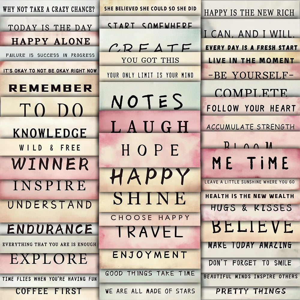 50/100PCS Retro Label Vocabulary Stickers Notebook Creative Skateboard Coffee DIY Suitcase Scrapbooking Sticker Cute Things Gift