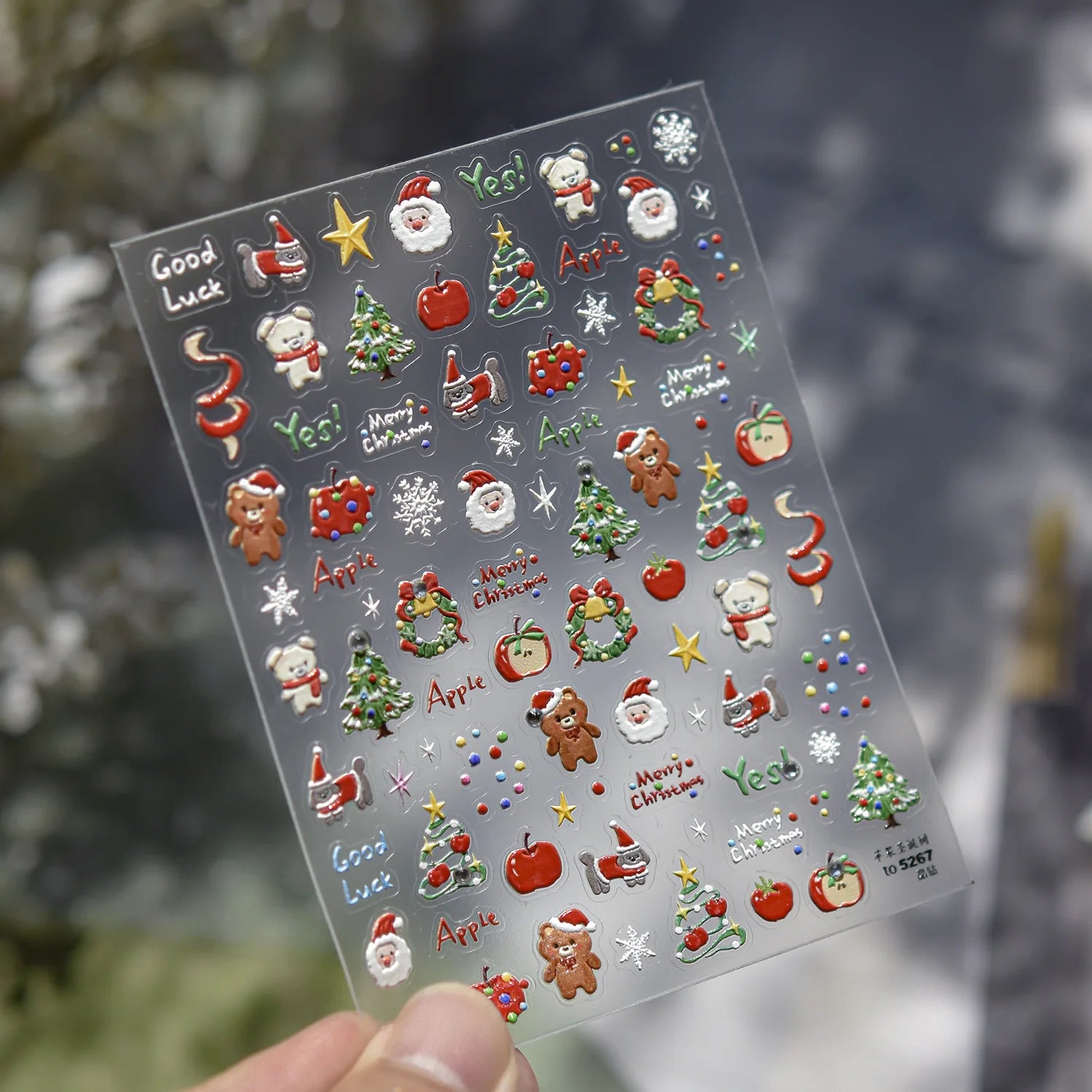 Christmas Hot Stamping Nail Stickers Exquisite Color Dots Snowflake Nails Art Decorations Stickers DIY Back Glue Manicure Decals