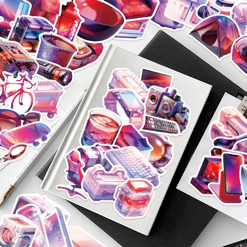 49/98PCS Cool Digital Stickers Laptop Handbook Phone Case iPad Water Cup Decoration Cross border Stickers