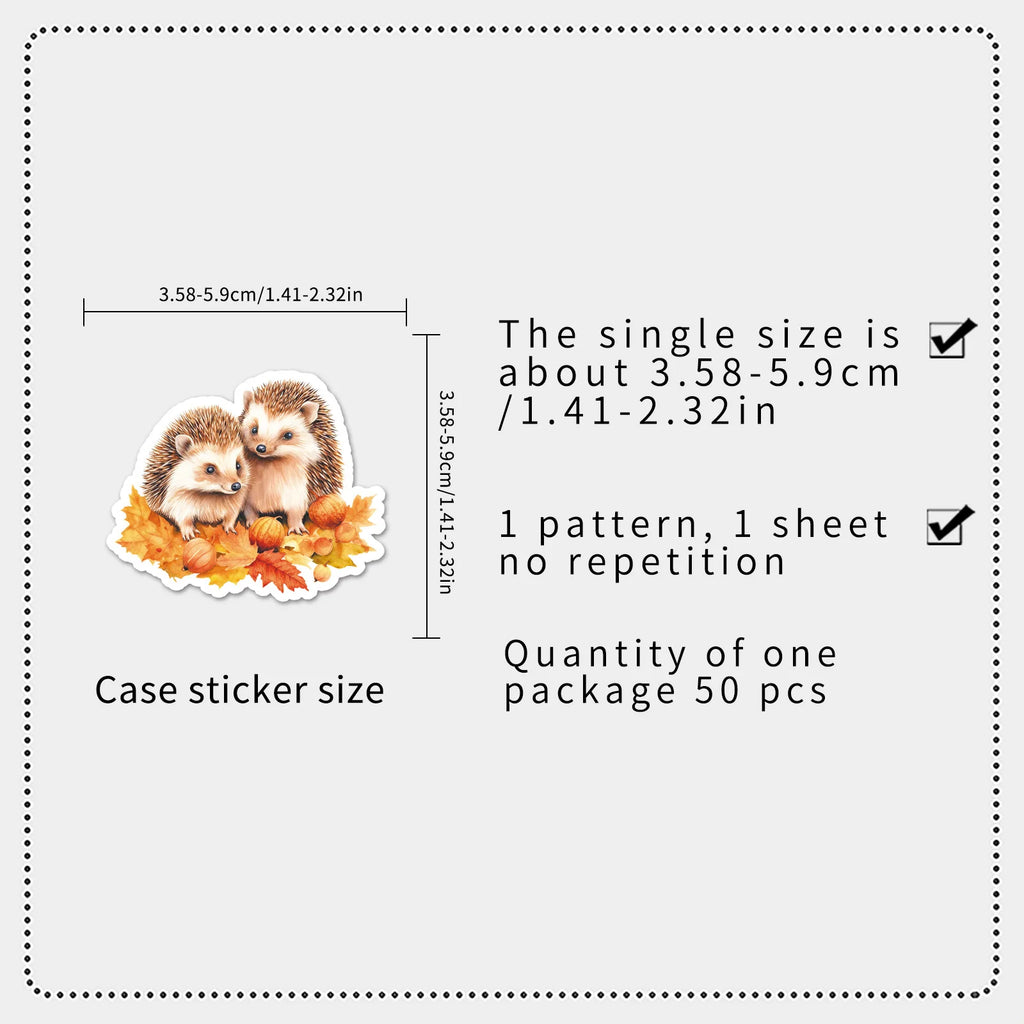 50/100PCS Golden Autumn Stickers Season Autumn Cartoon Autumn Yellow Fallen Leaf Waterproof Decorative Stickers