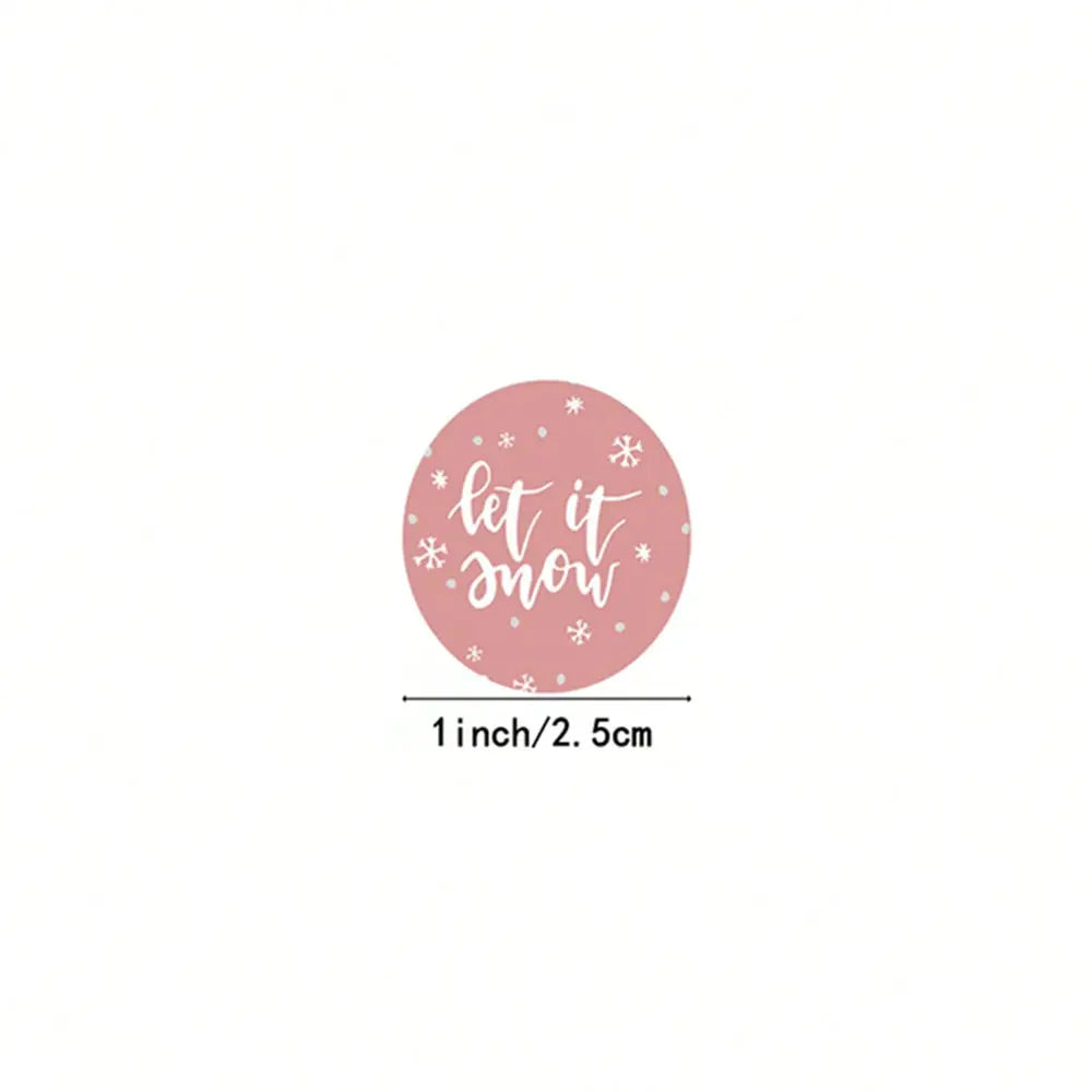 500pcs Merry Christmas Stickers 1 inch Round Christmas Tags Stickers for kids Gift Baking Package Envelope Stationery Decor