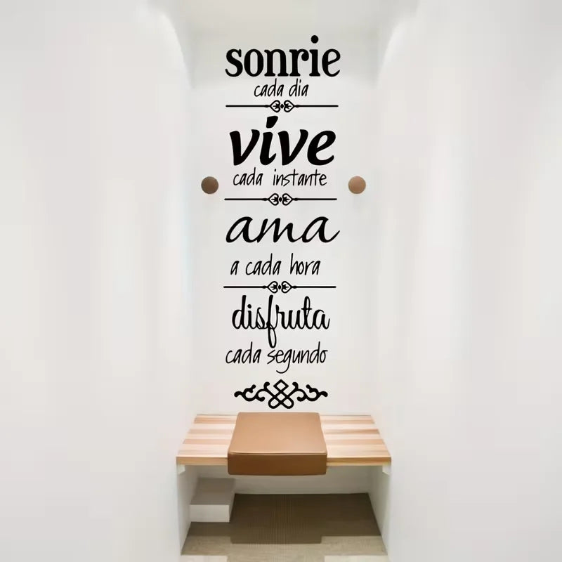 1pc of Spanish Happy Family Wall Sticker, Home Wall Decal for Living Room And Bedroom Decoration