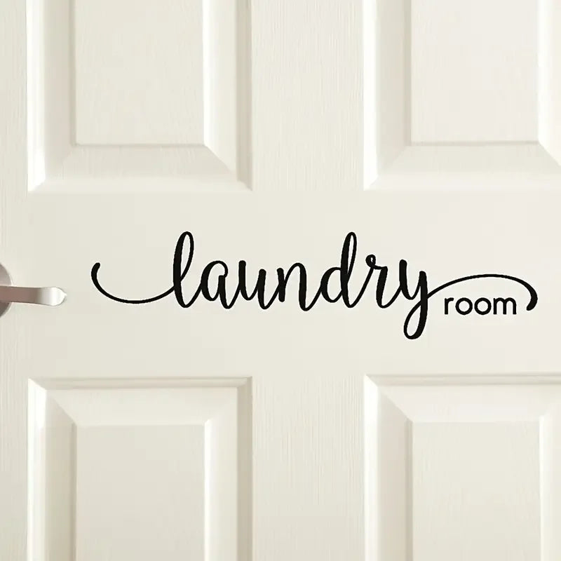 Laundry Room Decal, Washer Dryer Room Door Vinyl Sign, Home Decor Sticker Quote, Stylish Laundry Wall Decal
