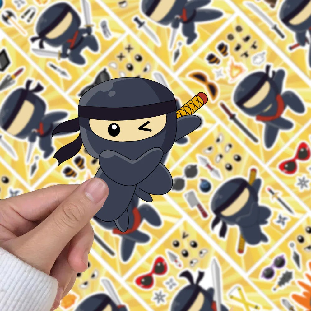 8PCS Ninja Collage Graffiti Fun Puzzle Stickers DIY Phone Case Laptop Water Cup Motorcycle Toy Stickers