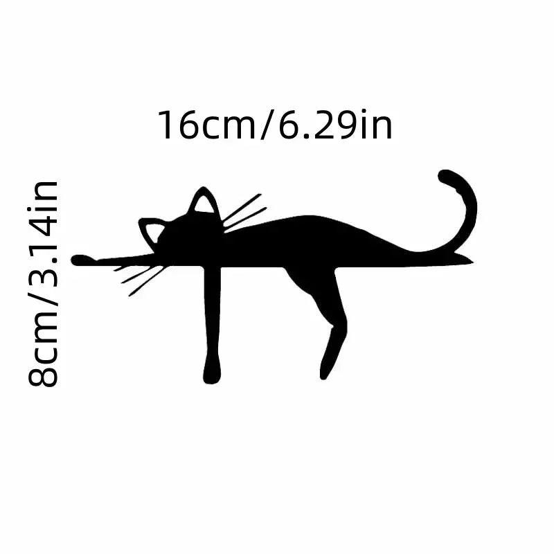 Car Sticker Fashion Cute Cat Car Decoration Decals Suitable For Various Models Black/White, 16cm*8cm/6.3in*3.15in