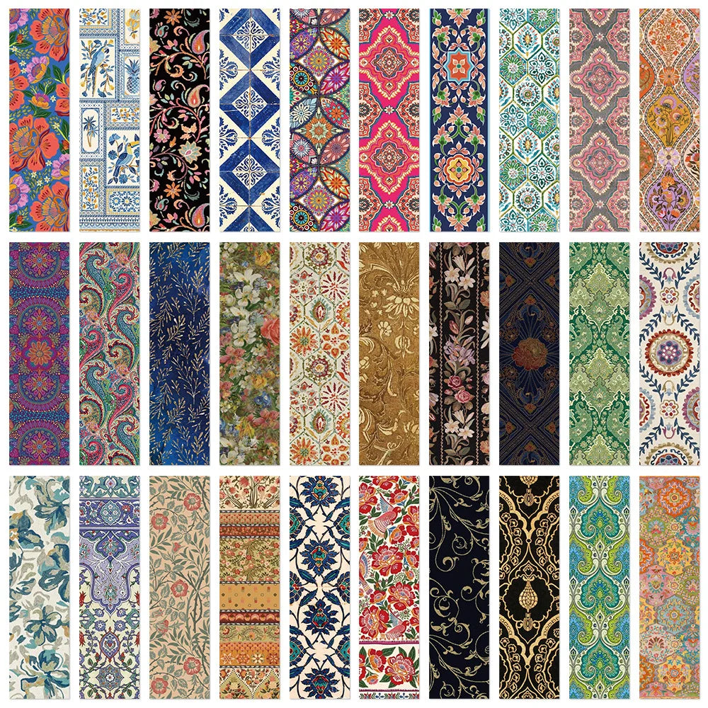 30 Pcs Classical Pattern Bookmarks for Students, Elegant and Unique Paper Cards Desktop DIY Decorations Bookmarks