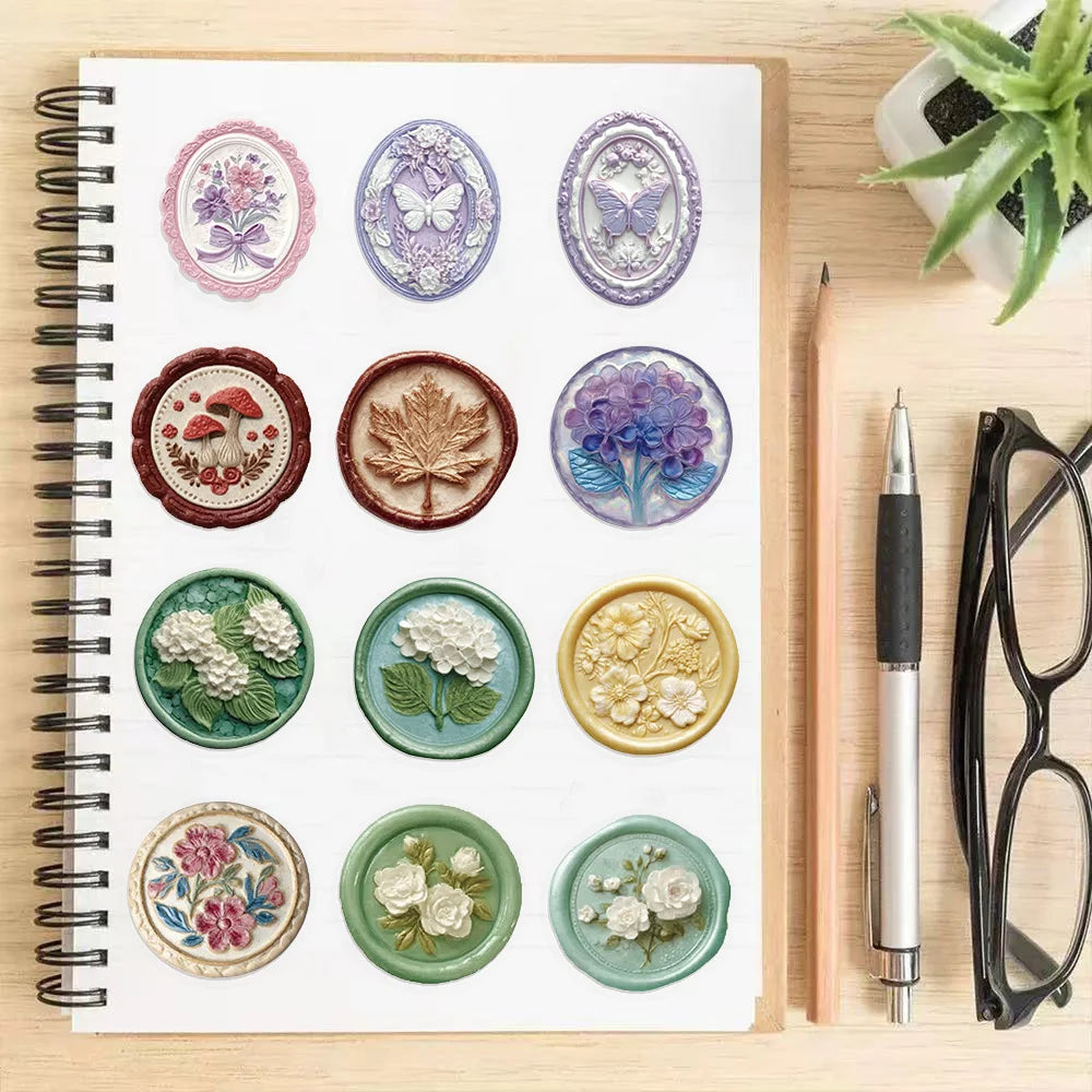50PCS Relief Seals Creative Cartoon Stickers DIY Phone Cases Laptop Refrigerator Stickers Desktop Stickers Waterproof Stickers
