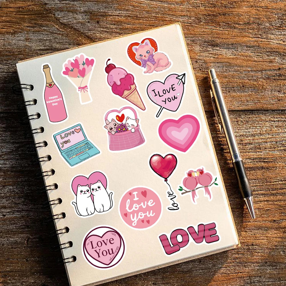 50PCS Love Print Sticker Luggage Scrapbooking Art Picture Living Room Laptop Skateboard Graffiti DIY Phone Scrapbooking Sticker