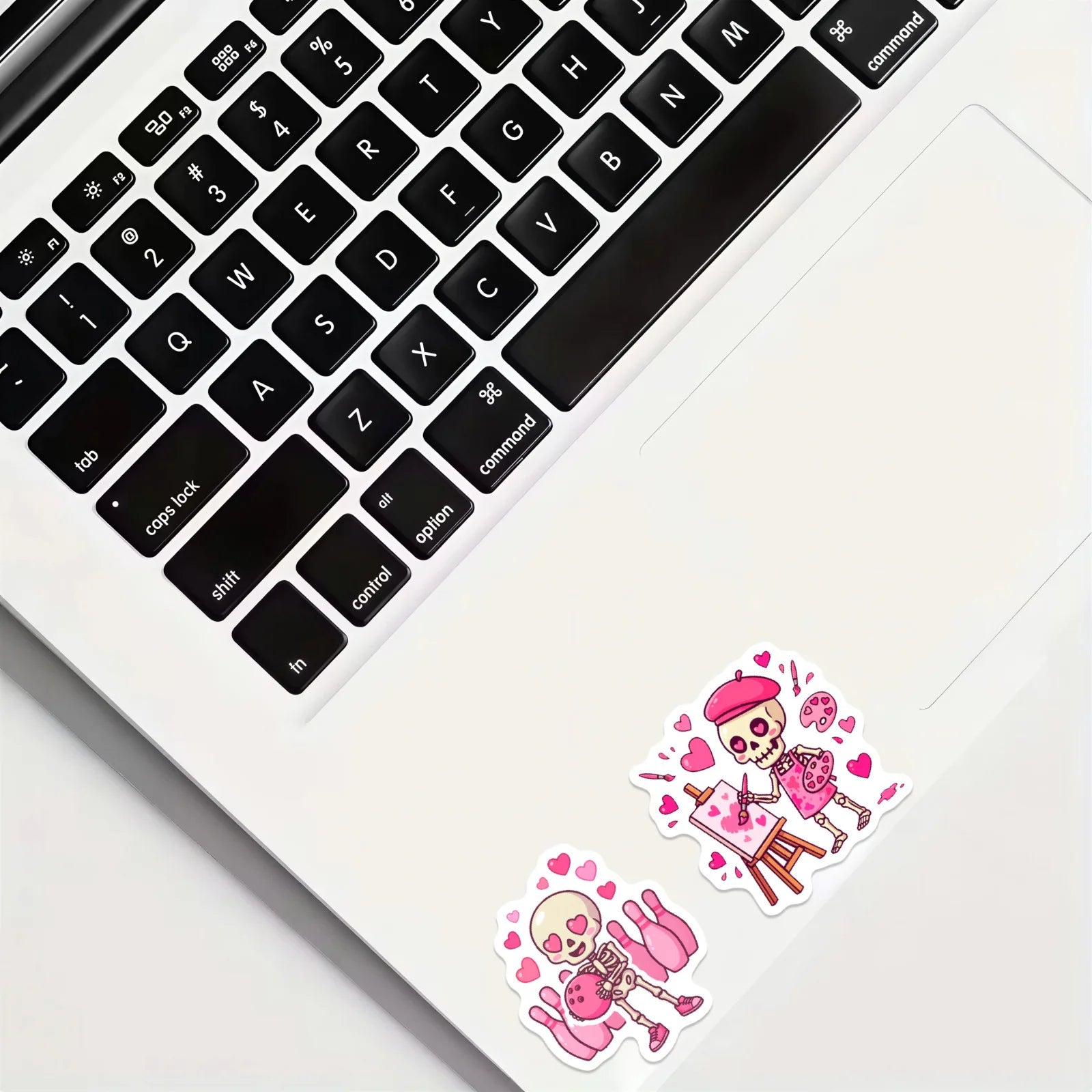 50/100 Pcs Pink Valentine Fun Skull Stickers Funny Heart Skeleton Waterproof DIY for Cup Phone Laptop Diary Helmet Decals