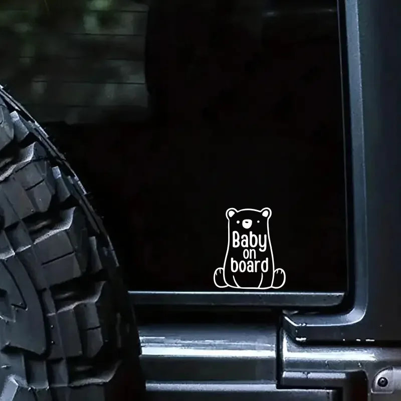Bear Baby On Board Vinyl Decal - Car Decal, Rear Window Decal, Bumper Sticker