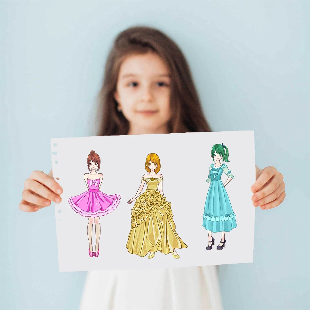 8PCS Princess Costume Collage Harajuku Stationery Aesthetic Cartoon Cafe Car Phone Laptop Luggage Cool Nostalgia Stickers