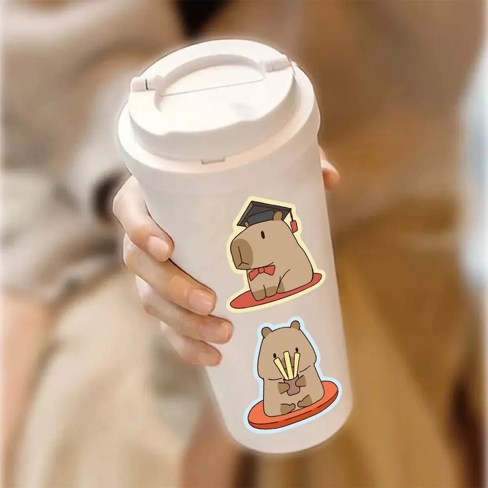 50PCS Fun Capibala Graffiti Stickers Cartoon Animal Graffiti DIY Manual Tags Bookrolls Laptop Tablet Stickers