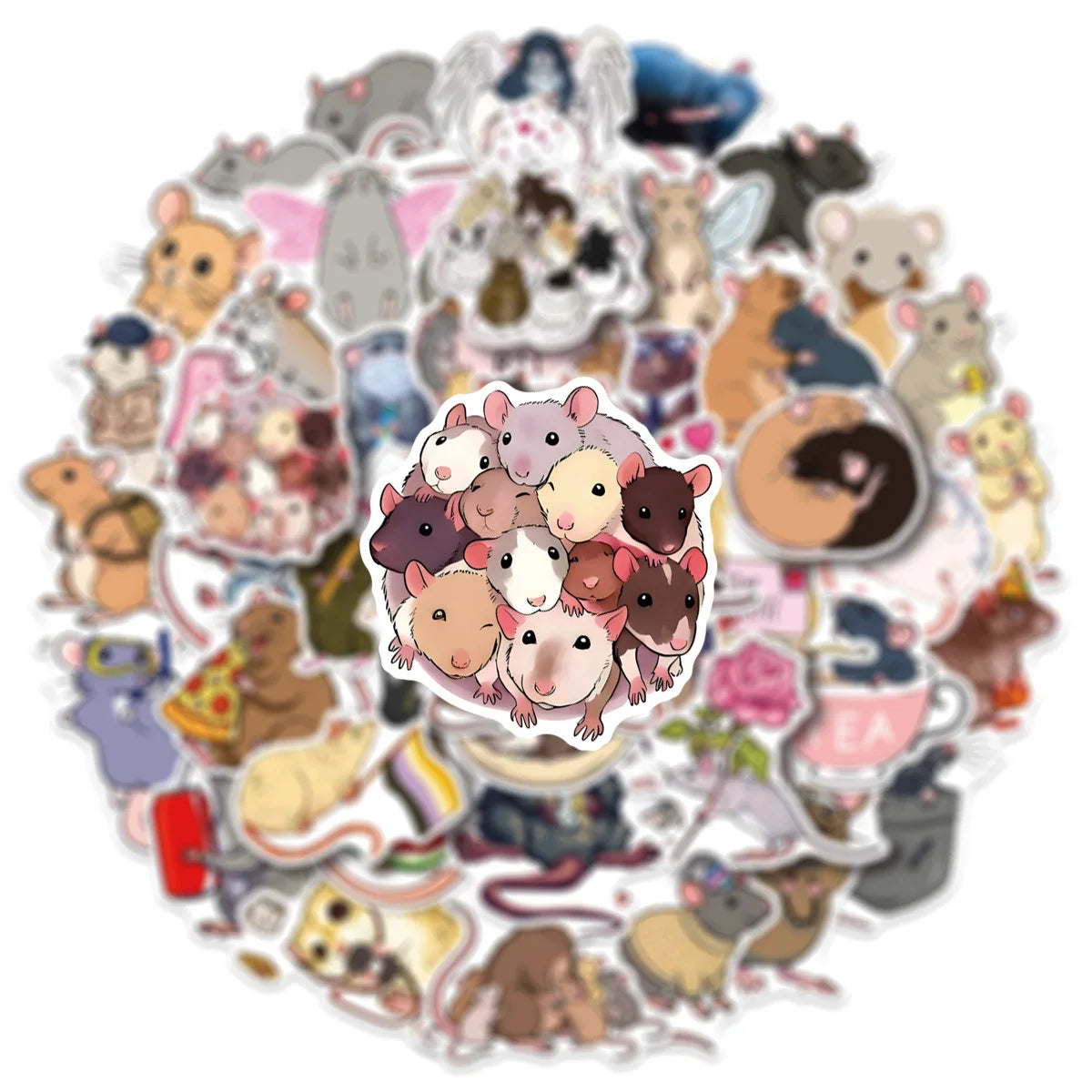 50/100PCS Cartoon Mouse Graffiti Stickers Waterproof Luggage Notebook Skateboard Water Cup Waterproof Stickers